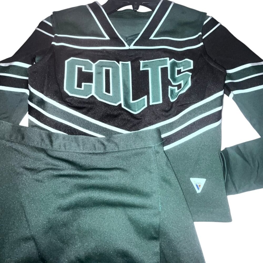 3 Pc Cheerleader Uniform Outfit Halloween Costume 36" Top 26 Skirt COLTS Cosplay